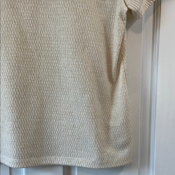 Anthropologie Postage Stamp Creme Textured Top w/ Gold Glitter Thread - Sz Small - Picture 11 of 14